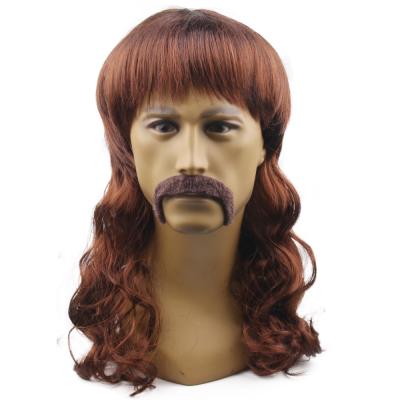 China Heat Resistant Mullet Wigs For Men 70s 80s Costumes Mens Brown Mullet Wig for sale