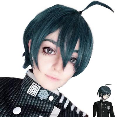 China Danganronpa Shuichi Saihara Wig Short Deep Anime Cosplay Heat Resistant Blue Wig for sale