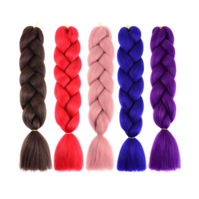 China Eco-friendly HT Material Amazon Grade Three Colors 24inch Ormber Synthetic Hair Jumbo Braid Synthetic Braiding Hair for sale