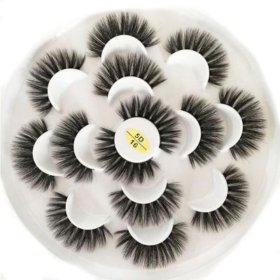 China Dramatic False Mink Lashes 7 Pairs Eyelashes Pack Multilayer Luxury Eco-Friendly Synthetic Silk Natural Look Eyelashes for sale