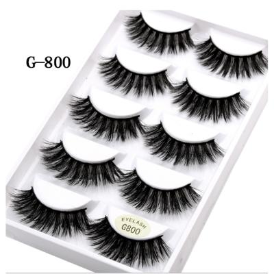 China Eco-friendly Synthetic 5 Pairs False 3d 5d 25mm Lashes Wholesale Private Label Strip Mink Eyelash Fluffy Sellers for sale