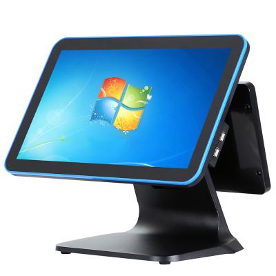 China China POS Machine 15.6 Inch Dual Monitor Win10 Touch Screen Cashier Machine POS System Capacitive Core I3 For Retail Sales 15.6 Inch for sale