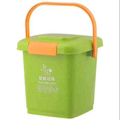 China Factory hot sales viable price cheap 8L handle plastic kitchen waste compost bin with lock for sale