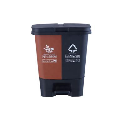 China 40L Storage Car Hotel Rubbish Bins Plastic Viable Wholesale Plastic Garbage Dump Rubbish Bin With Pedal for sale