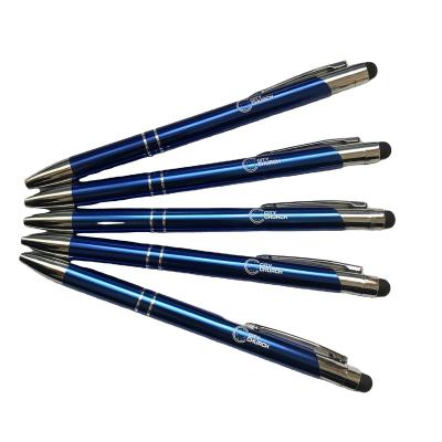 China Promotional Pen Personalized Blue Aluminum Pen With Customized Stylus Logo Metal Promotional Luxury Pen Cheap Ballpoint Pen for sale