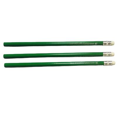 China office & School Pen High Quality Wholesale Promotion Dark Green Wooden Pencil With Custom Eraser Printing Logo for sale