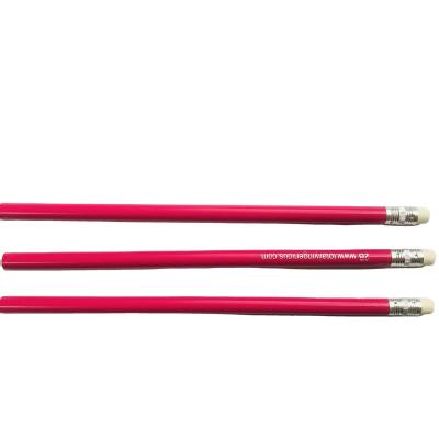 China office & Cheap School Pen Promo Company Pink Pencil With Eraser Brand Logo Personal Name Colored Pencil for sale