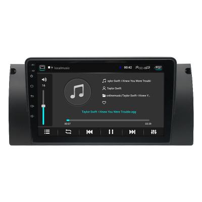 China Automotive 2.5D Glass Screen 9 Inch Dual Din Car Radio Android GPS Navigation For BMW 5 E39 / X5 E53 for sale