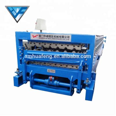 China Building Material Stores Sheet Panel Double Layer Making Machine Roll Forming Machine HF for sale