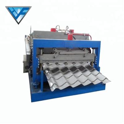 China Building Material Shops Stage Roof Panel Metal Steel Colored Step Glazed Roof Tile Making Machine HF for sale