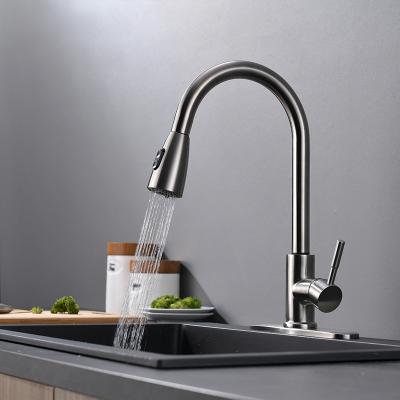 China Hot Selling Sense Faucets Stainless Steel Pull Out To Lower Spray Hand Touch Sensor Kitchen Faucet With Lid for sale