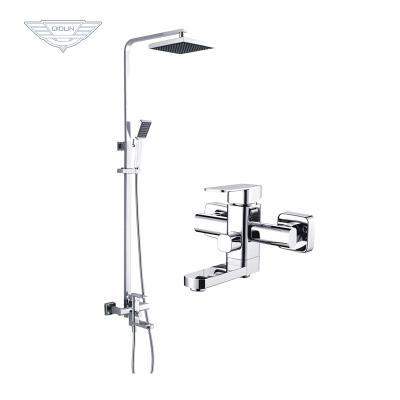 China With Sliding Bar Bath-Shower Bath Chrome Mixer Bathroom Faucet Gold Brass Shower Set for sale