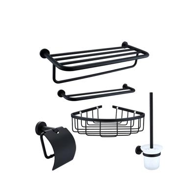 China 304 304 Black Stainless Steel Towel Rack Paper Towel Bathroom Accessories Set For Hotel Home for sale