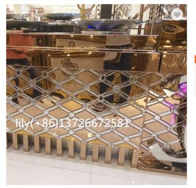 China Decoration 201 304 Combine Finishes Double Color Polishing Stamping Stainless Steel Sheet For Bar Furniture for sale