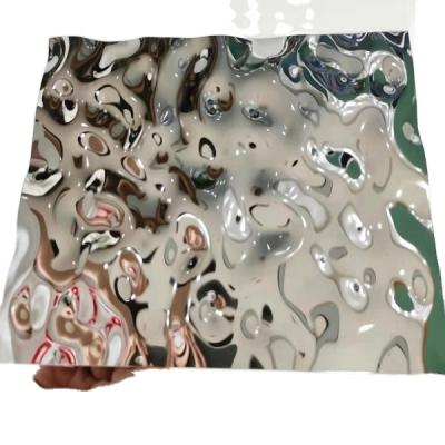 China Kinds of Decorations 201 PVD Coating Stainless Steel Sheet Water Ripple Stainless Steel Sheet for sale