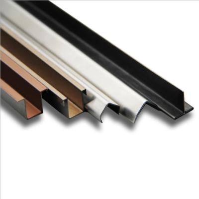 China Modern Flooring 304 Stainless Steel Trim Square Form Ledge Strip Stainless Steel Edge Tile Trim for sale