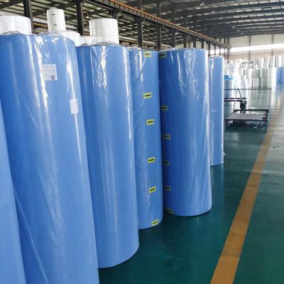 China 40g 45g Sms Ssmms PP Spunboned Fabric Breathable Blue Nonwoven Fabric Manufacturer for sale