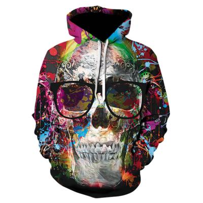 China Anti-shrink fasion streetwear men funny skull 3d printed sweatshirt hoodies wholesale sell in Amazon for sale