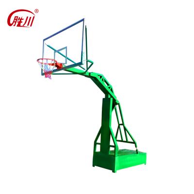 China Basketball Playing Basketball Goal Indoor Standard Hydraulic System With Tempered Glass for sale