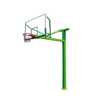 China Basketball playing high quality square tube arm basketball goal posts/fixed single bracket basketball system for sale for sale