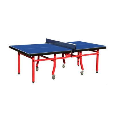 China Double Folding Table Legs Two Wheel Table Tennis Desk / Foldable Indoor Folding Table Tennis Table for sale