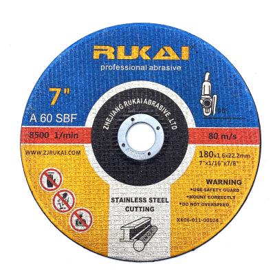 China High Efficiency RuKai High Quality Carved Wheel Resin Link Abrasive Cutoff Wheel For Stainless Steel for sale