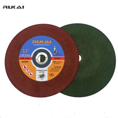 China High Efficiency Rukai Cut Steel 12inch Metal Cutting Discs Grinding Wheel Good Stone for sale