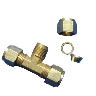 China Design 9.52mm Brass Tee Fitting for High Pressure Mist System for sale