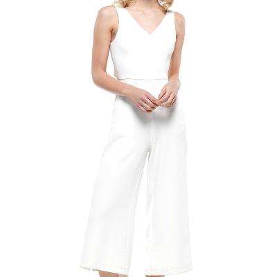 China 2022 Summer Jumpsuit Women Anti-Static White Tie Cutout Sheer Back Jumpsuit for sale