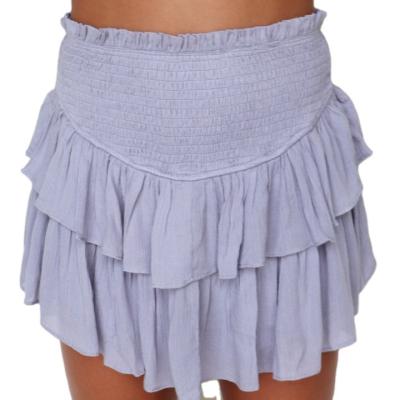 China The latest style breathable elastic waist tailored women's original cute style high mini comfortable layered skirt for sale