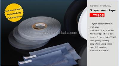 China 2-LAYER HIGH WATER RESISTANCE AND 3-LAYER SEWING SEALING TAPE/SEAM FOR OUTERWEAR, WORKWEAR TY898 for sale