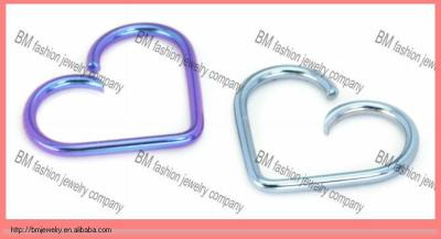 China Ear Jewelry Piercing Ring 18g Niobium Heart For Ear Piercings Cartilage Body Jewelry Piercing Ring for sale