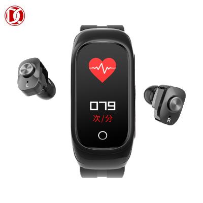 China Touch screen BT earphone smart bracelet 2 in 1 smart watch N8 N8 call reminder heart rate blood pressure smartwatch for sale