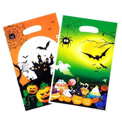 China Recycled Materials Like Easter Halloween Decorative PVC Plastic Candy Felt Bag Printed Filters For Kids Party for sale