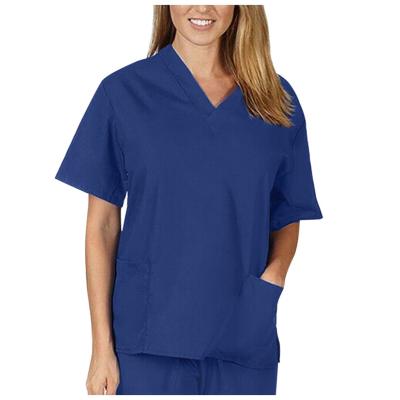 China Printing Scrub Tops OEM Designer Mens Nursing Scrub Tops Blue Nurses Scrubs Medical Top Uniform for sale