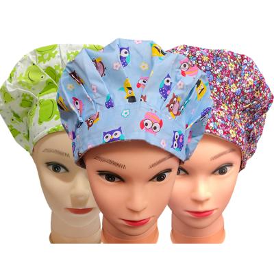 China Soft Hospital Anti-hair Cotton Cloth Dental Adjustable Medical Disposable Operating Cap Scrub Style for sale