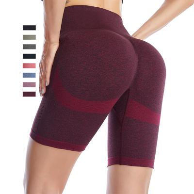 China Breathable High Waist Fitness Summer Running Seamless Yoga Shorts Women for sale