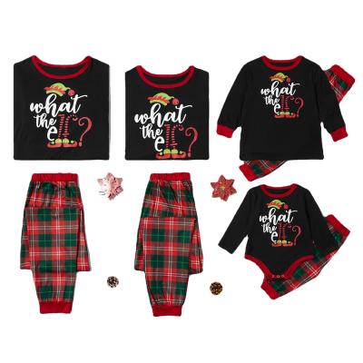 China Kids Women Fabric Black Breathable Funny Shirt Pants Set Family Pajamas Matching Sets for sale