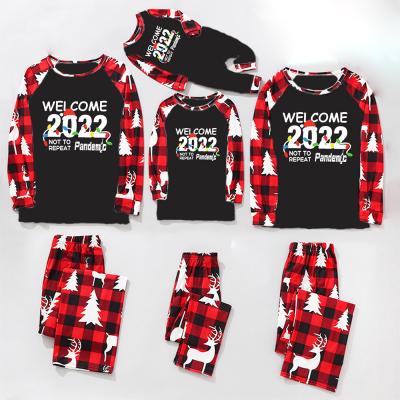 China 2021 Winter Breathable Holiday Pajamas Family Navidad Matching Red Set Christmas Pajamas for sale