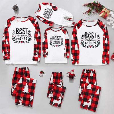 China Holiday Family Christmas Pajamas Breathable Top Pants Set Christmas Matching Pajamas For Family for sale