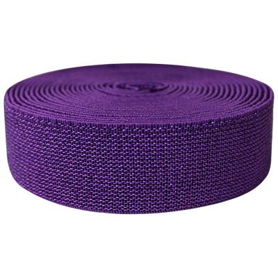 China Wholesale Custom Purple Webbing Flat Metallic Elastic Rubber Band for sale