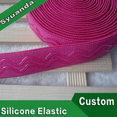 China Durable high quality polyester jacquard anti-slip woven nylon elastic band, custom printing logo brand silicone elastic band for sale