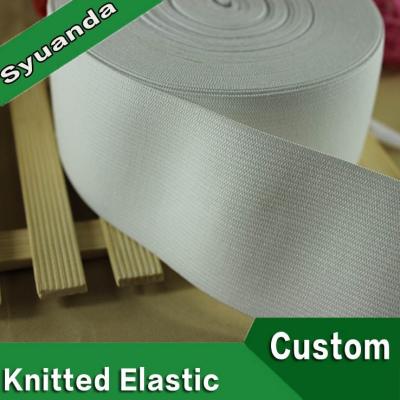 China Durable High Tenacity White Custom Polyester 1.5 Inches Knitted Elastic Bands For Clothes for sale