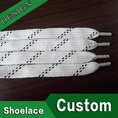 China Flat Eco-friendly Non-elastic Polyester Flat Lace Braided Cotton Sports Hockey Lace for sale