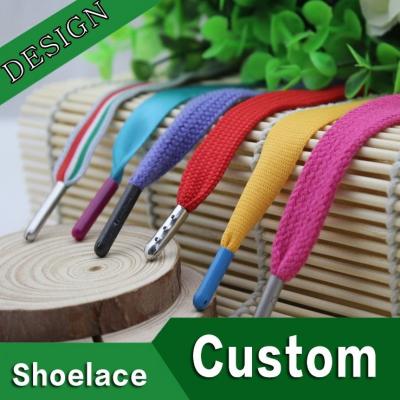 China Wholesale 3m Different Colored Flat Custom Shoe Laces Making Tips With Logo for sale