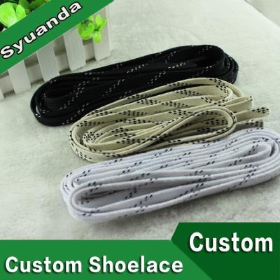 China Custom hot sale funny flat coloful dot printed laces hockey shoe lace for sale