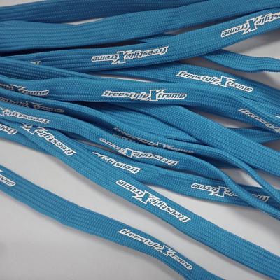 China Flat 100% Polyester Colored Logo Printed Shoe Laces Custom Flat for sale