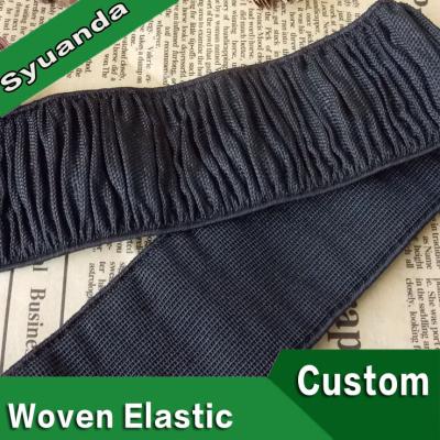 China Custom Durable Texture 5cm Black Soft Woven Polyester Elastic Waistband For Dress for sale