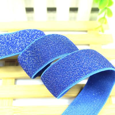 China Polyester Lurex Glitter Elastic Band Durable Woven Stretch Elastic Bandage For Garment for sale