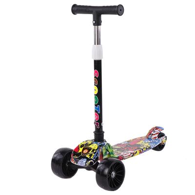 China Height Adjustable Children's Handlebar 3 Wheel Scooter Flashing Foldable Scooter With Music In Stock for sale